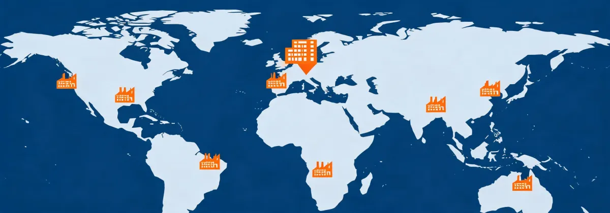 Map illustration of ROCKWOOL global manufacturing network