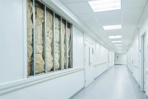 Hospital corridor fire-rated insulation