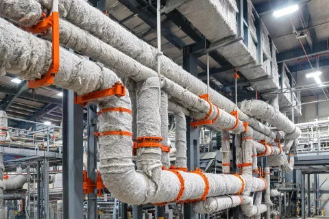 Industrial plant pipe and duct insulation
